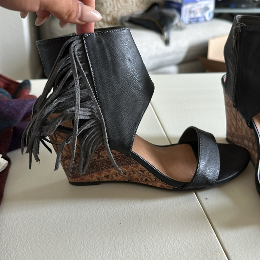 Rampage Black Wedge Shoes - Picture 3 of 6